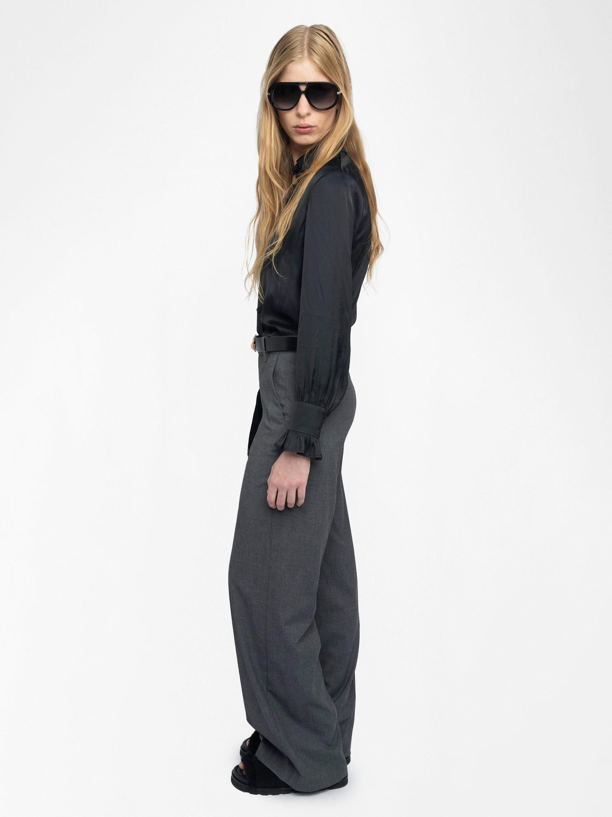 Panol Trousers - Wide straight-cut tailored trousers.